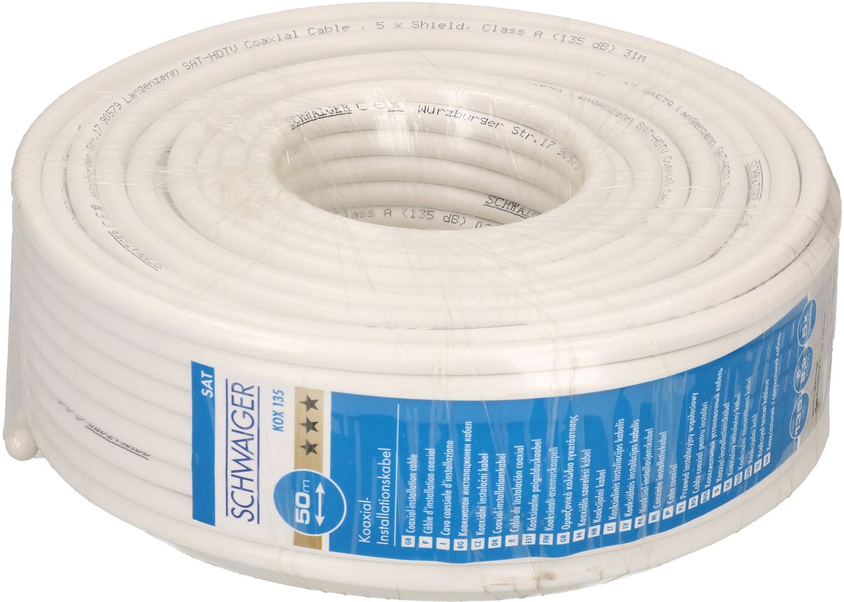 câble coaxial 135dB 50m blanc