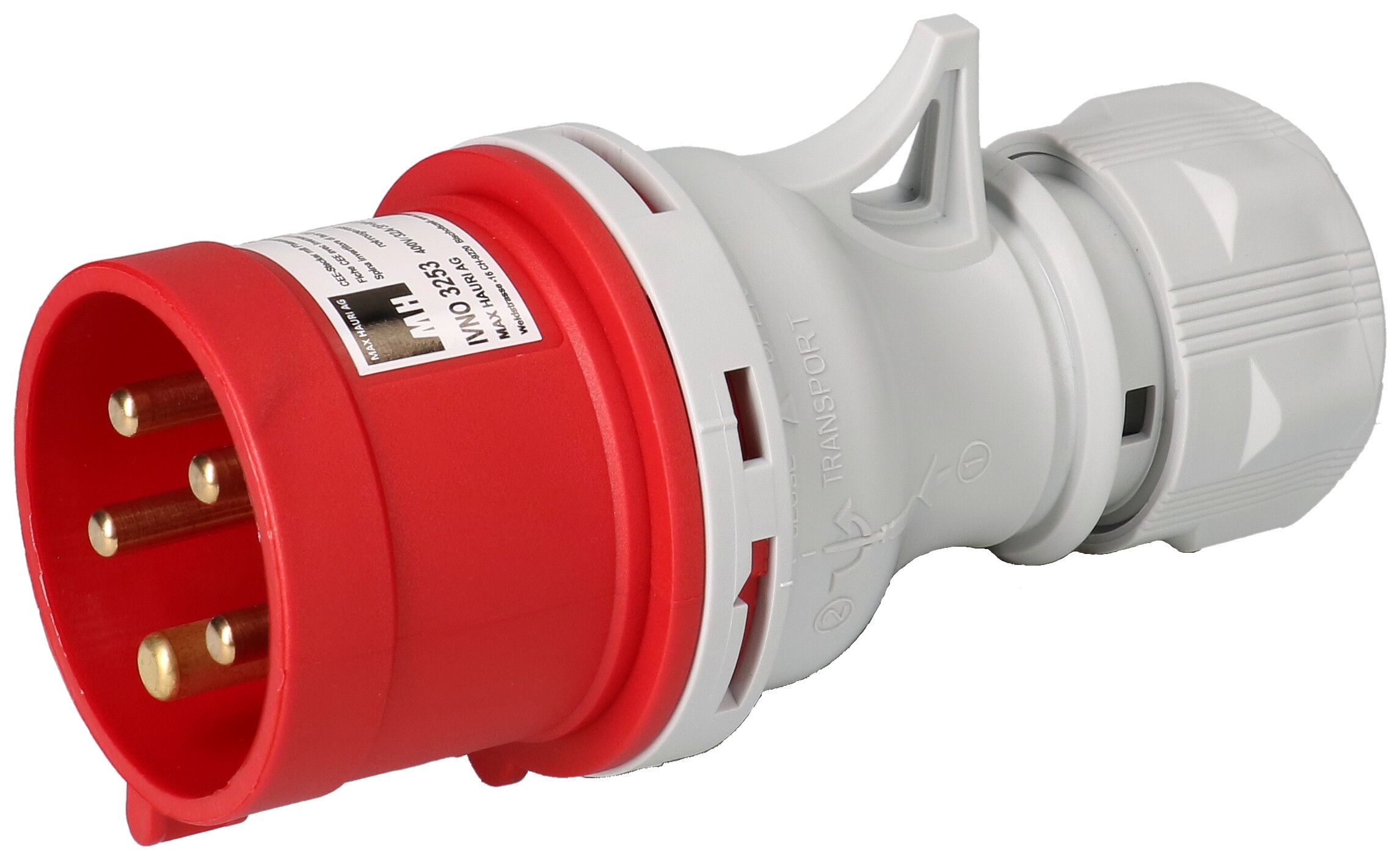 fiche CEE avec inverseur de phase 3P+N+E 400V/32A rouge IP44