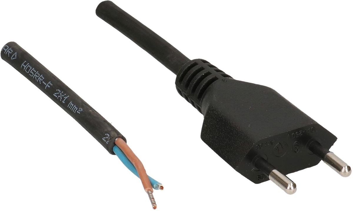 GD-Netzkabel H05RR-F2X1.0 5m schwarz Typ 11