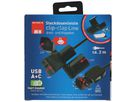 multipresa clip-clap Line 2x tipo 13 1x USB-Charger ne interr. 2m