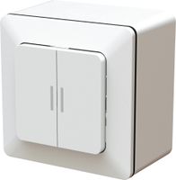 bouton-poussoir double NO/NF 2x illuminé AP priamos blanc