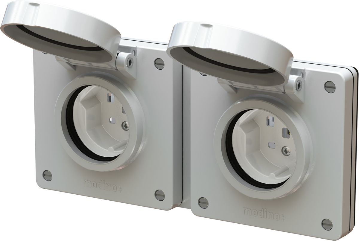 combinaison type 25 / type 25 ta.2x1 ENC exo IP55 gris clair