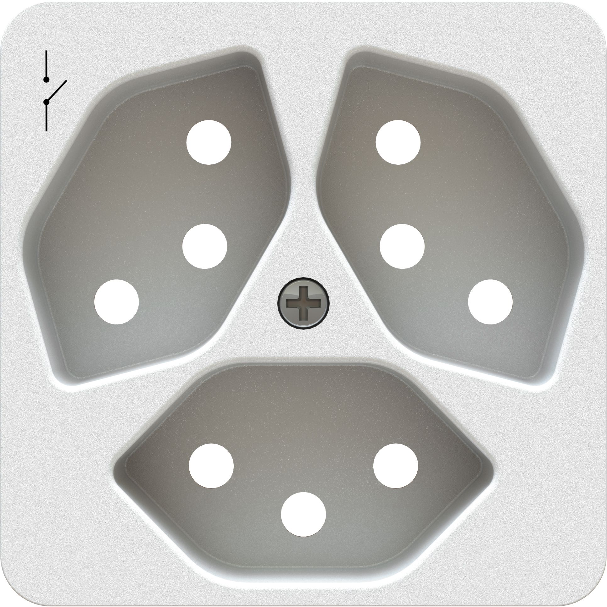 prise 3x type 13 1S plaque frontale priamos blanc