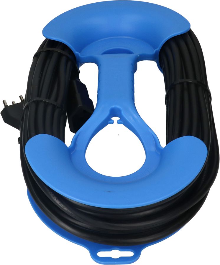 Rallonge TD H05VV-F3G1.5 20m noir incl. haltère à câble bleu