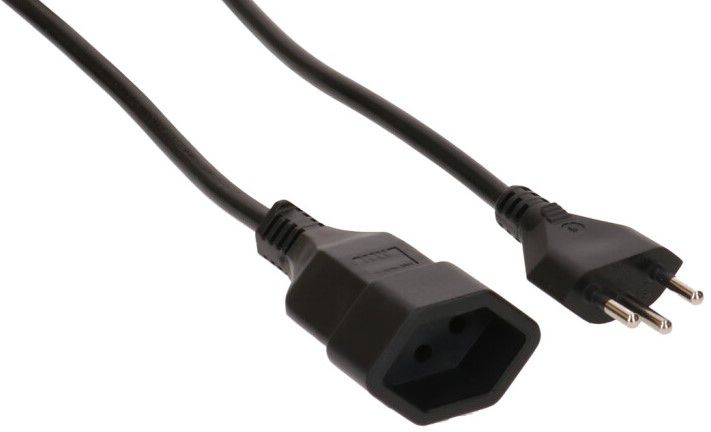 Rallonge TD H05VV-F3G1.0 0.25m noir type 12 / type 13