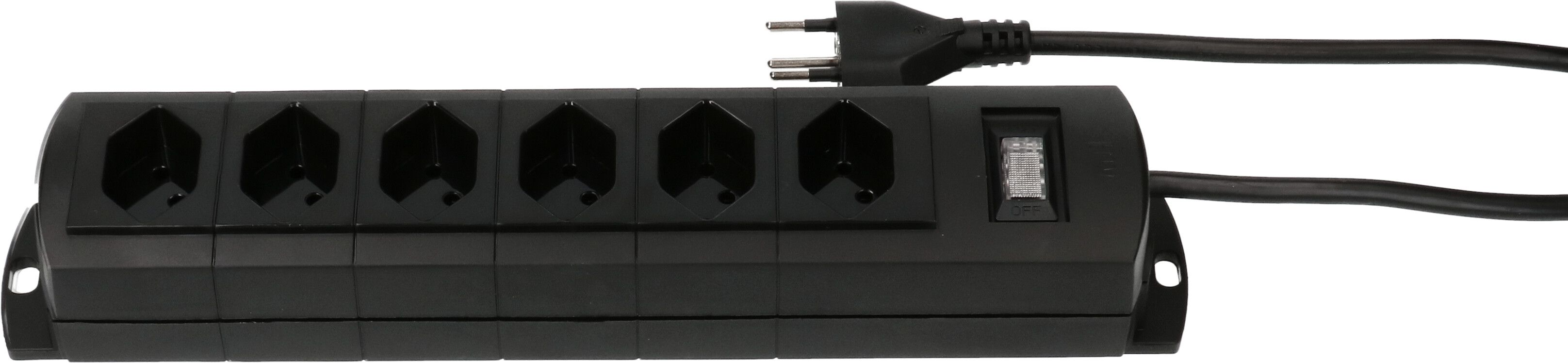 multiprise Prime Line 6x type 13 noir interrupteur 5m