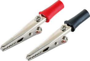 pince crocodile assorti rouge/noir 2 pièces