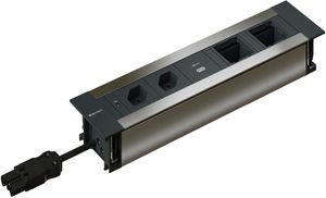 INTRO2.0 bloc multiprise anodisé 2x type 13 1x USB-C 60W 2x vide