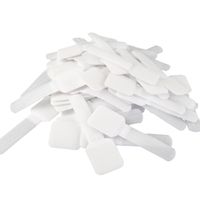 attache-câbles en scratch auto-adhésif blanc / 50 pièces