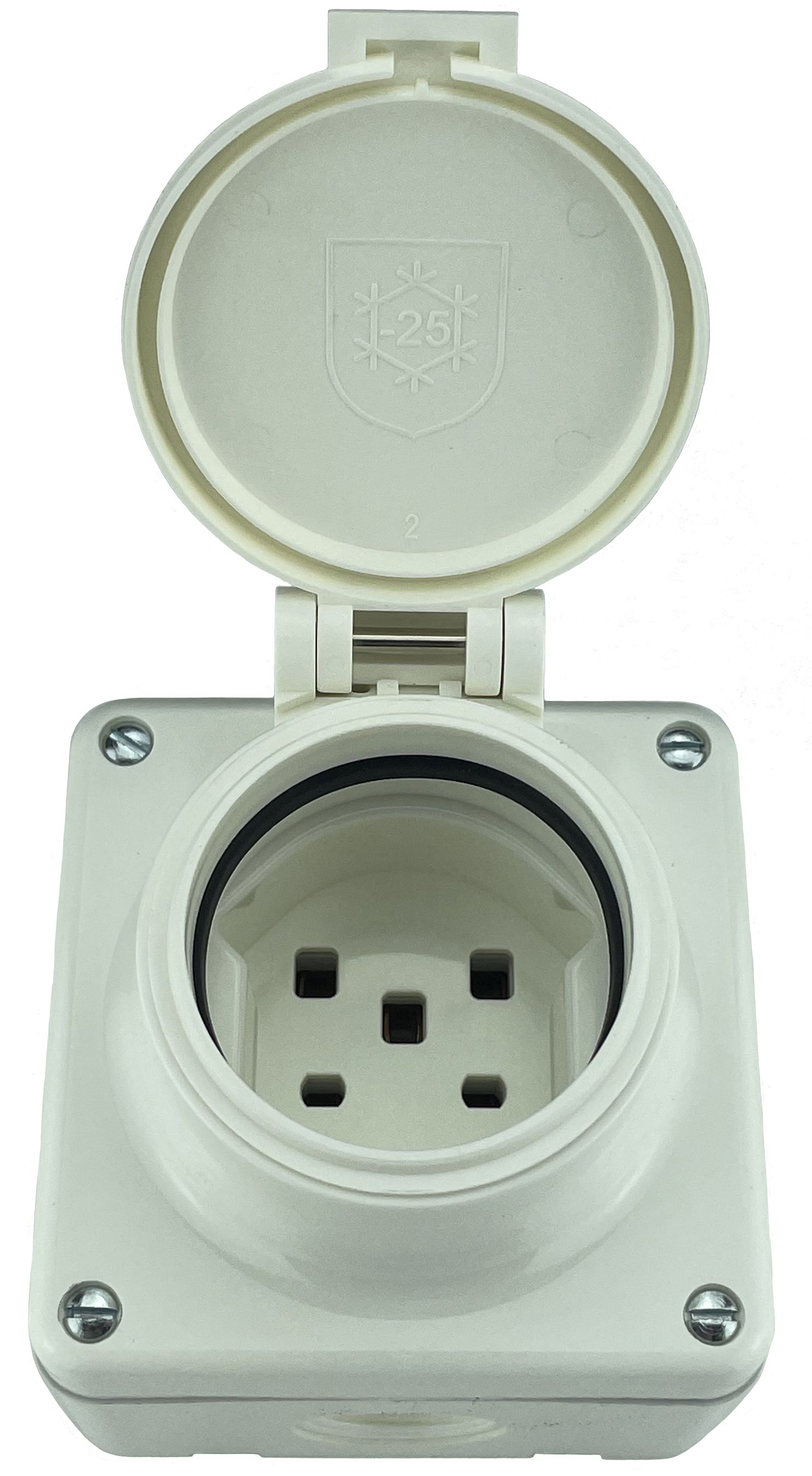 prise 1x type 25 ta.1x1 AP Mica Nass IP55 blanc