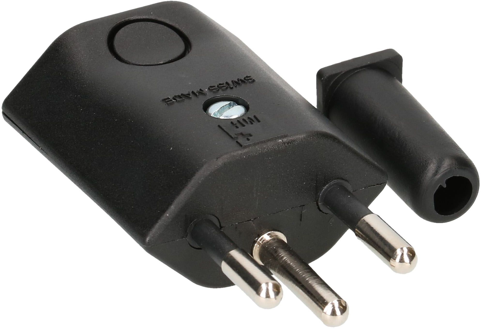 fiche type 12 coudée 3 pôles noir