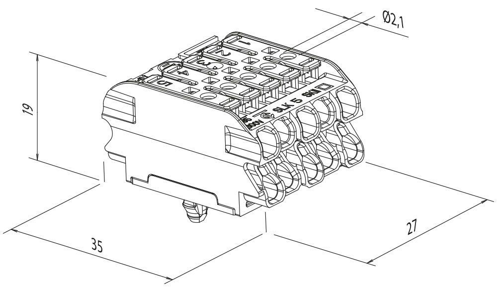 SLK5 borne de connexion 5 pôles 0.5-2.5mm2