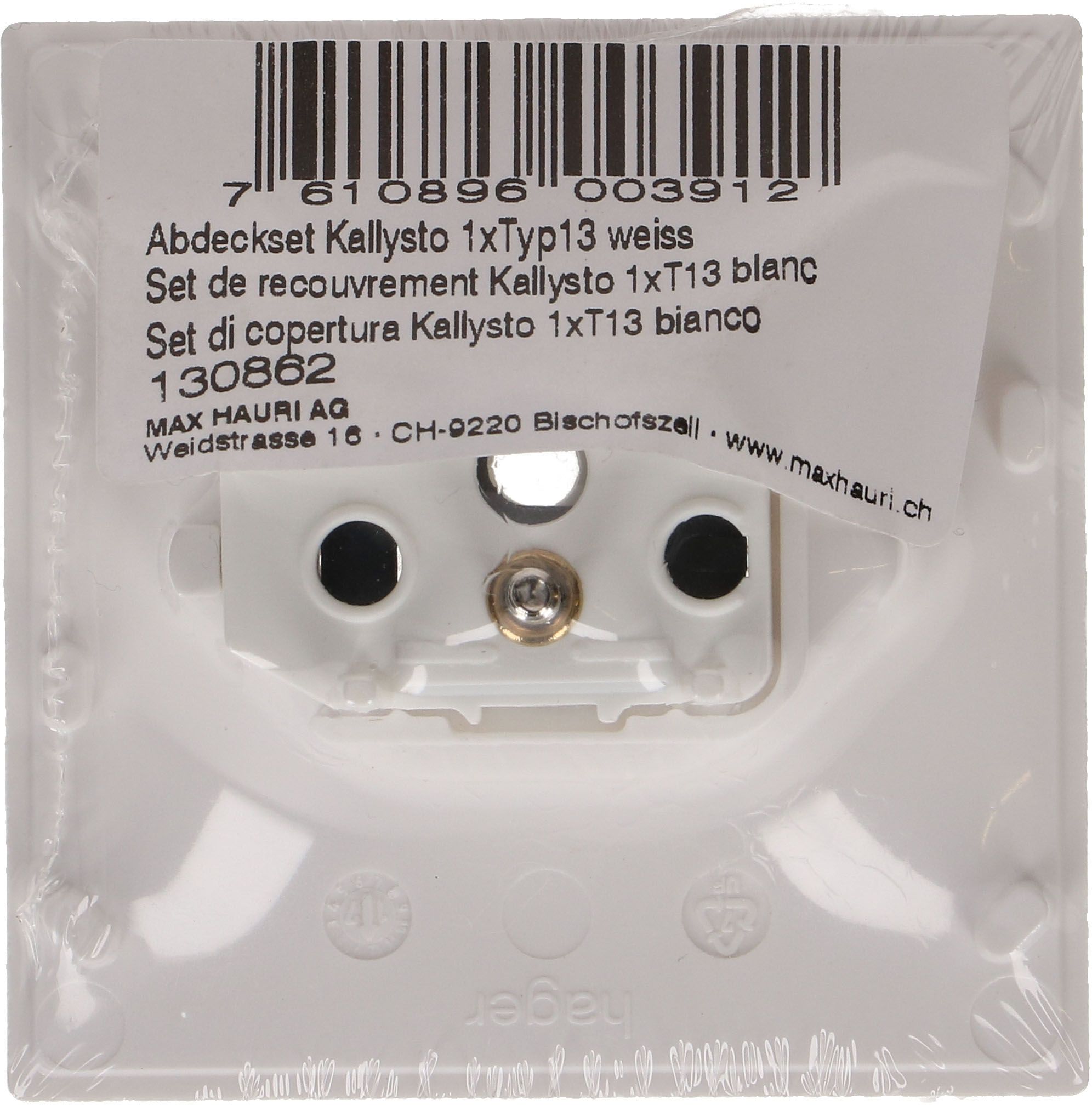 prise 1x type 13 plaque frontale BS Kallysto blanc