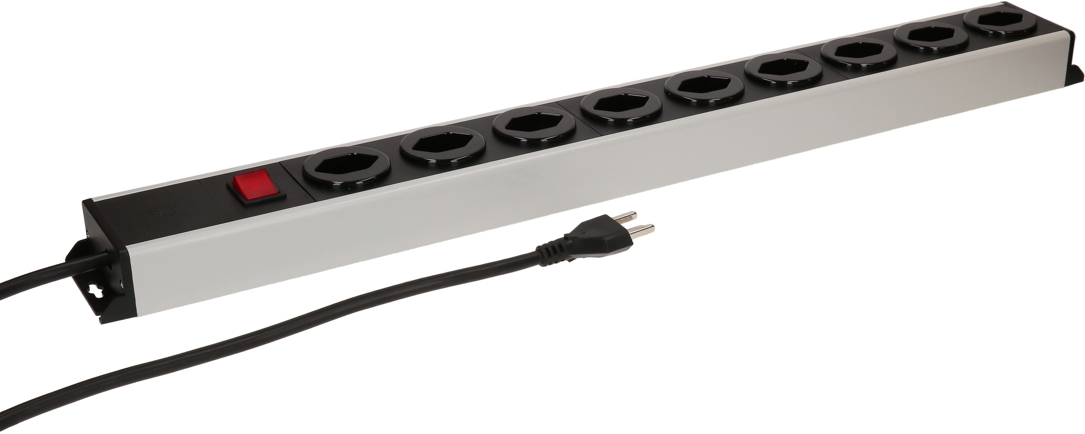 Steckdosenleiste Power Line 9x Typ 23 grau/schwarz Schalter 1.5m