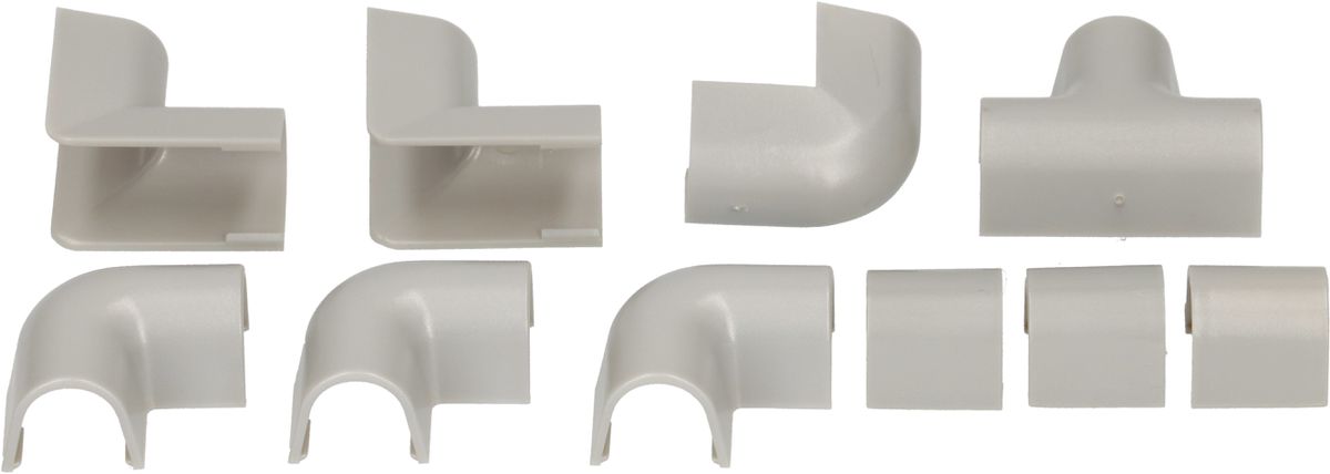 Raccords de goulotte 10mm gris assorti 10 pcs.