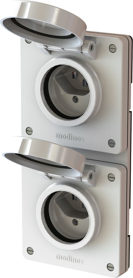 combinaison type 23 / type 23 ta.2x1 ENC exo IP55 blanc