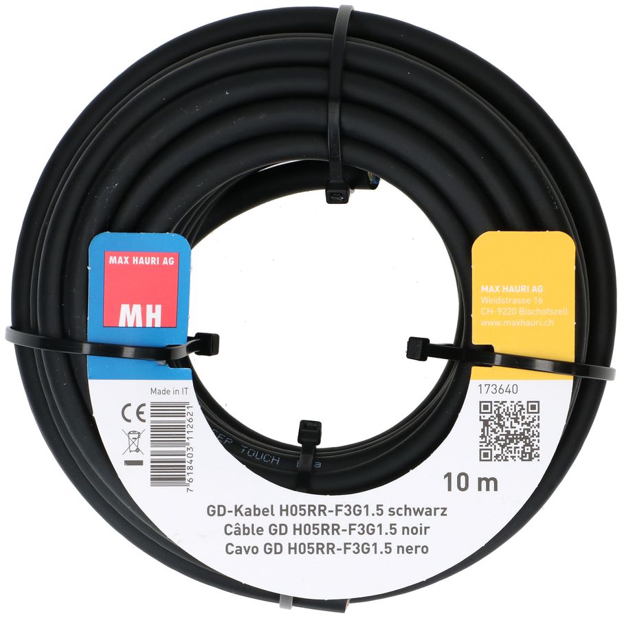 GD-Kabel H05RR-F3G1.5 10m schwarz