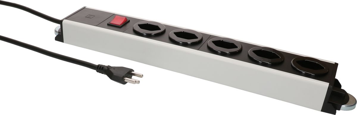 multiprise Power Line 5x type 23 gr/nr interrupteur 1.5m aimant