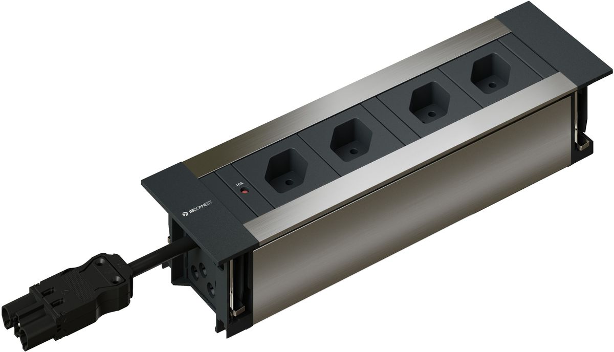 INTRO2.0 bloc multiprise anodisé 4x type 13