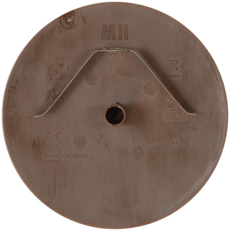 rosette de plafond rond plat étrier à ressort enfichable marron