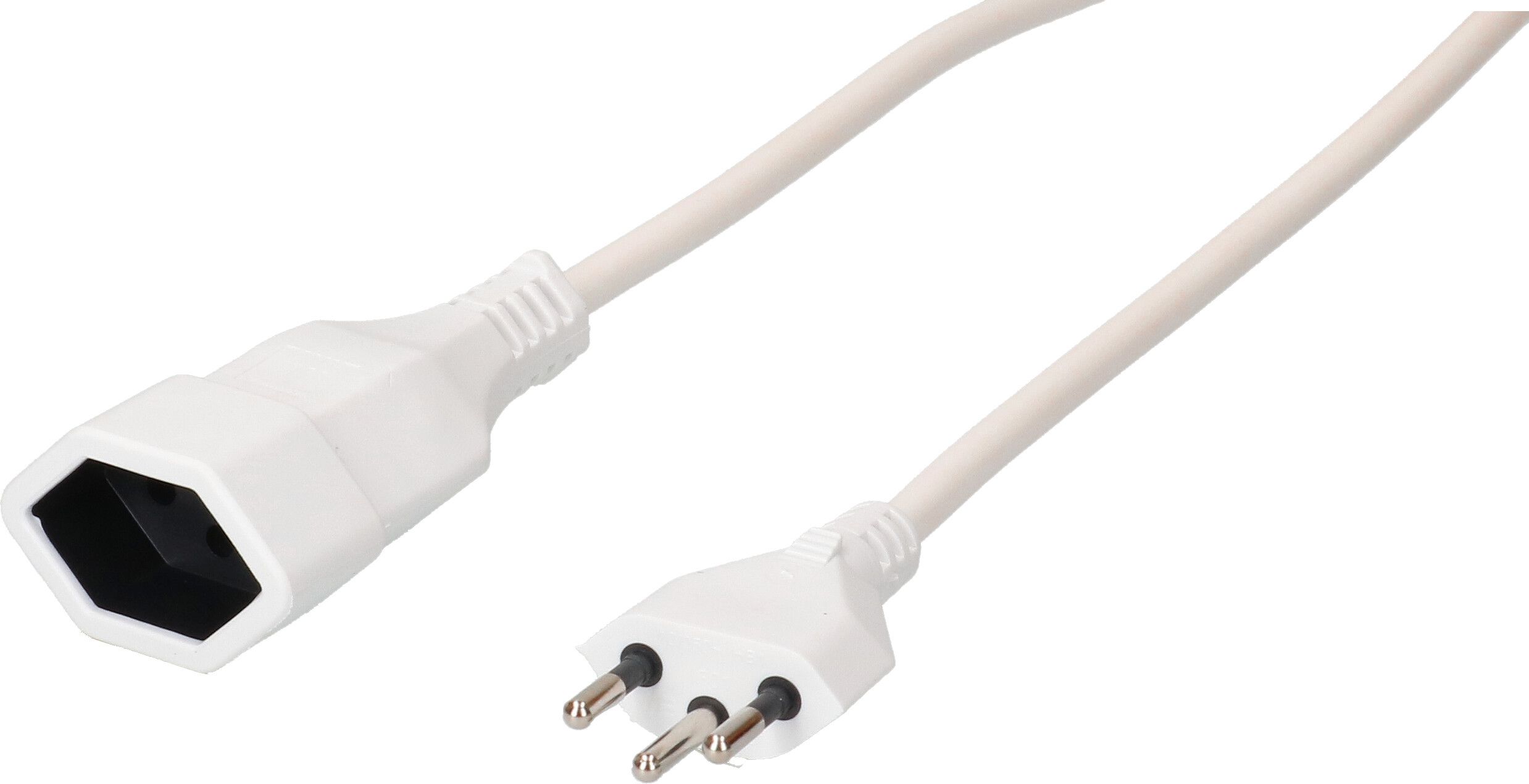 Rallonge TD H05VV-F3G1.0 2m blanc type 12 / type 13