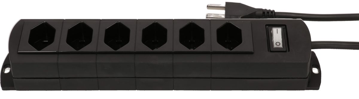 multiprise Prime Line 6x type 23 noir interrupteur 5m
