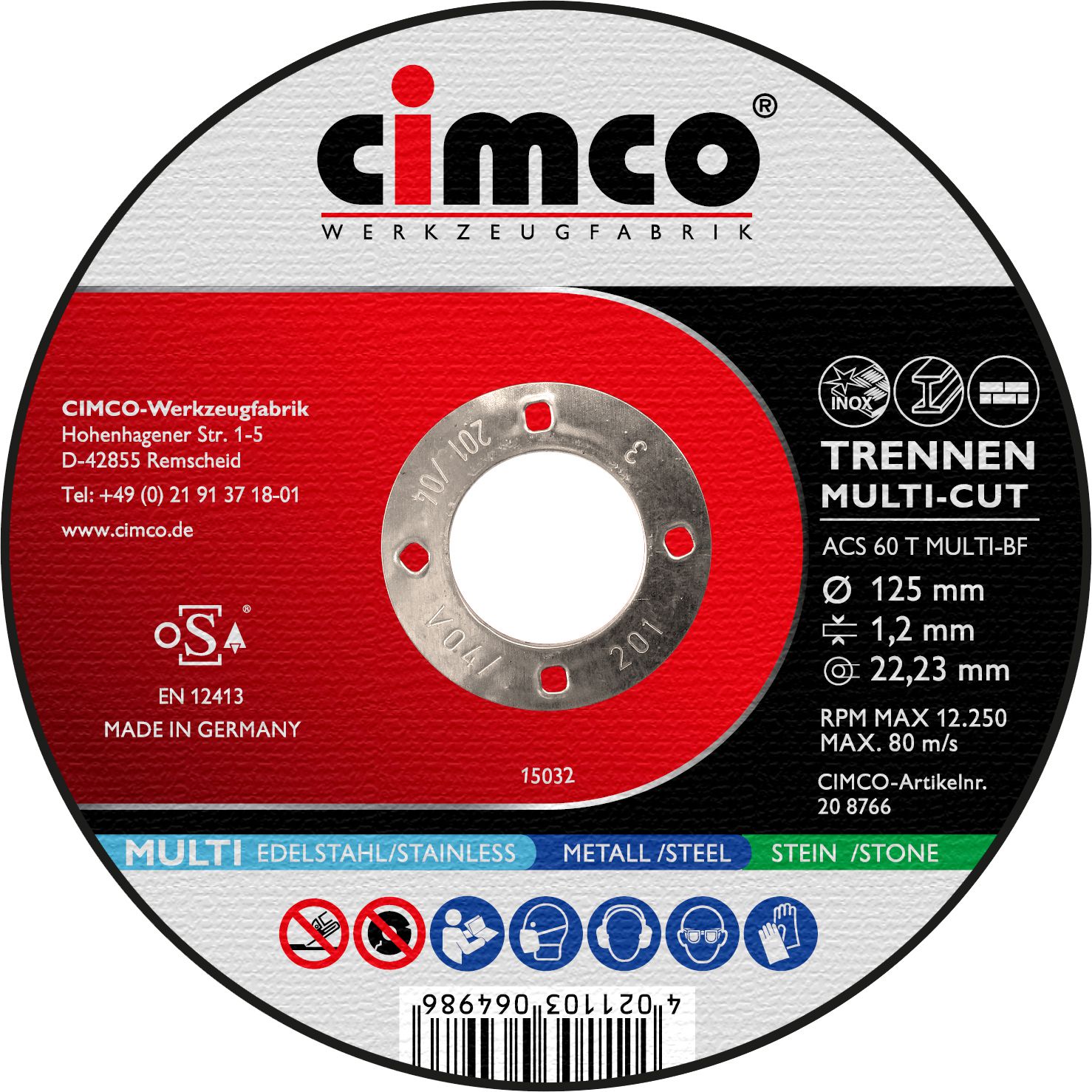 Disque à tronçonner Multicut 125x1.2x22.23mm