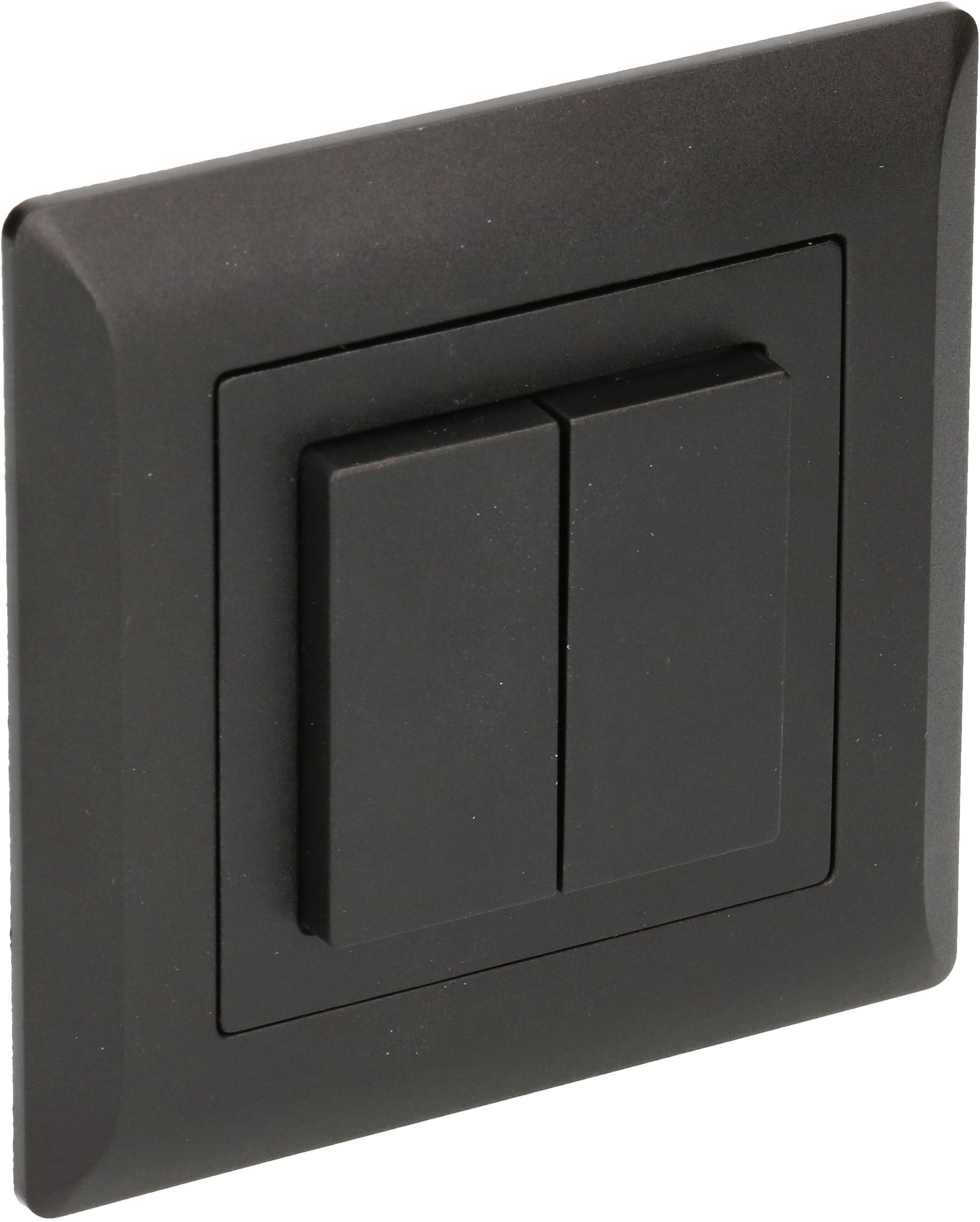 Doppel-Druckschalter Schema3+3 UP Kallysto schwarz