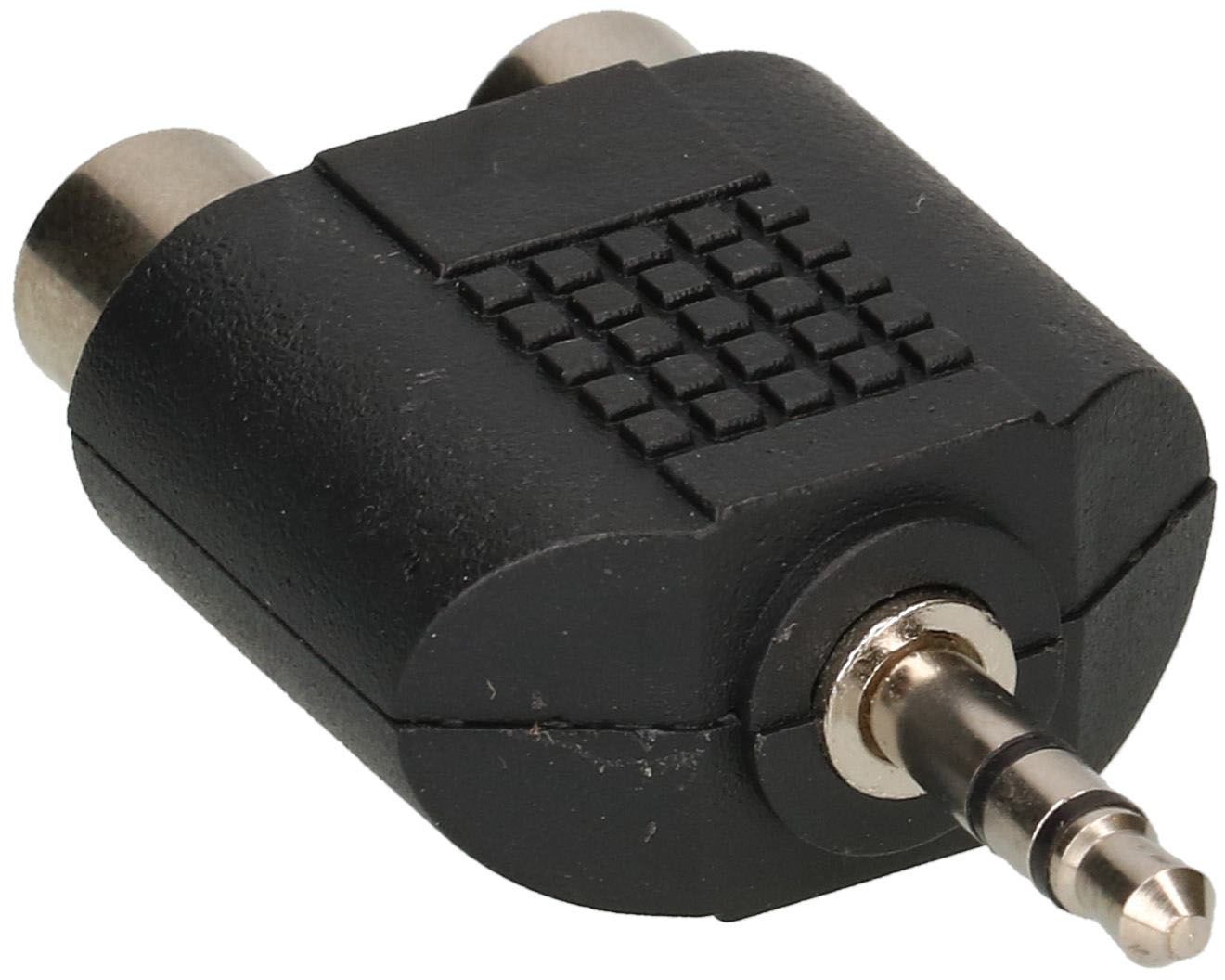 adaptateur Y audio stéréo fiche jack/prise RCA noir