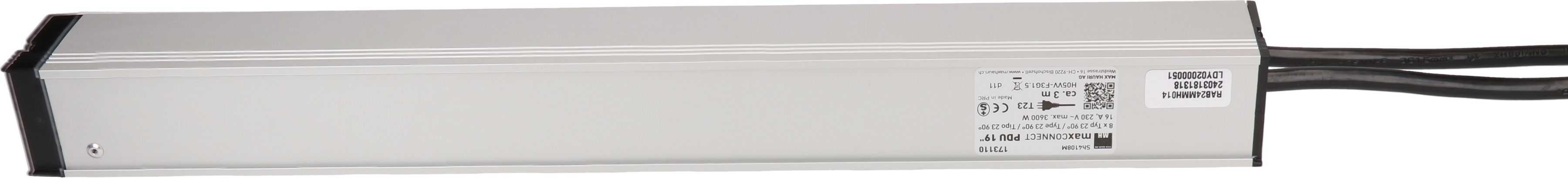 PDU 19 pouce 8x type 23 90° noir 1U