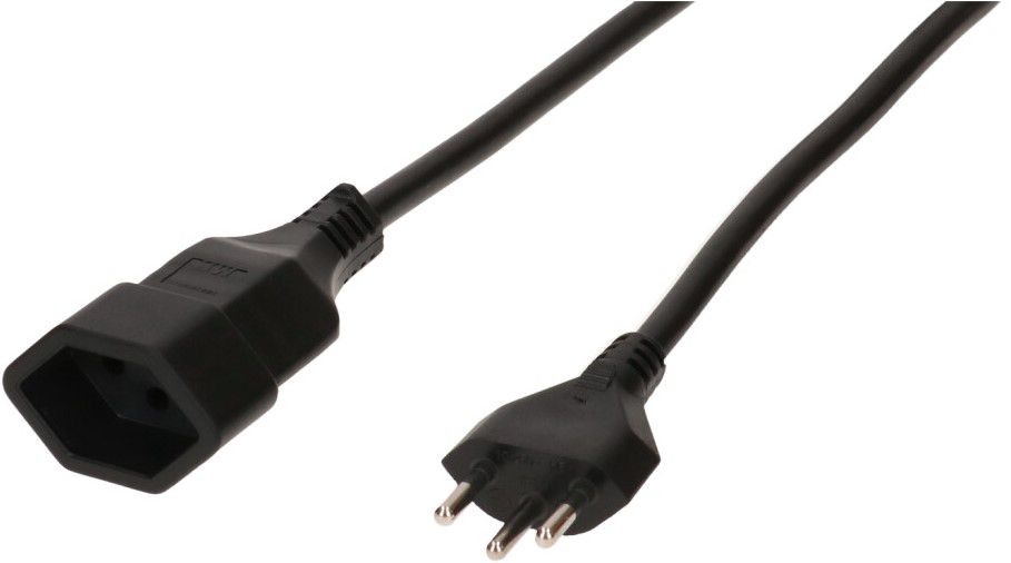 Rallonge TD H05VV-F3G1,5 3m noire type 12 / type 13