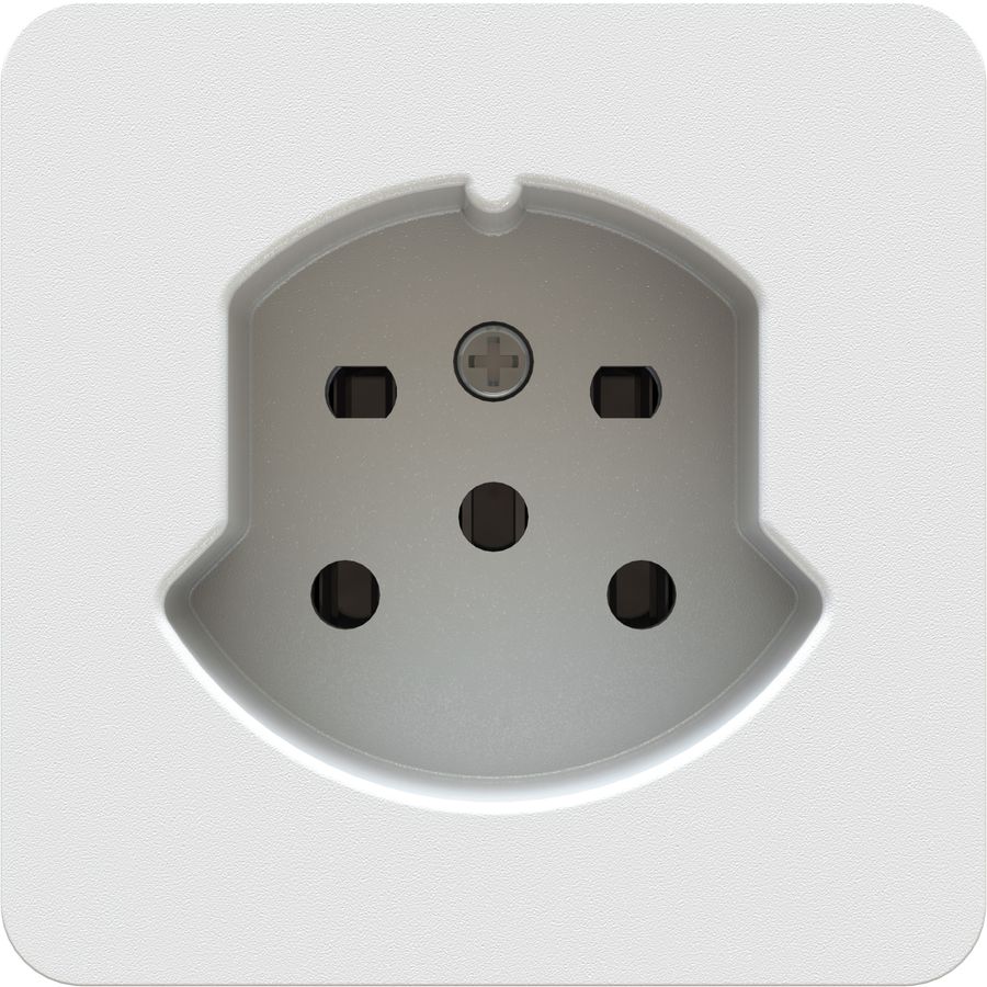 prise 1x type 15 insert avec plaque frontale priamos blanc