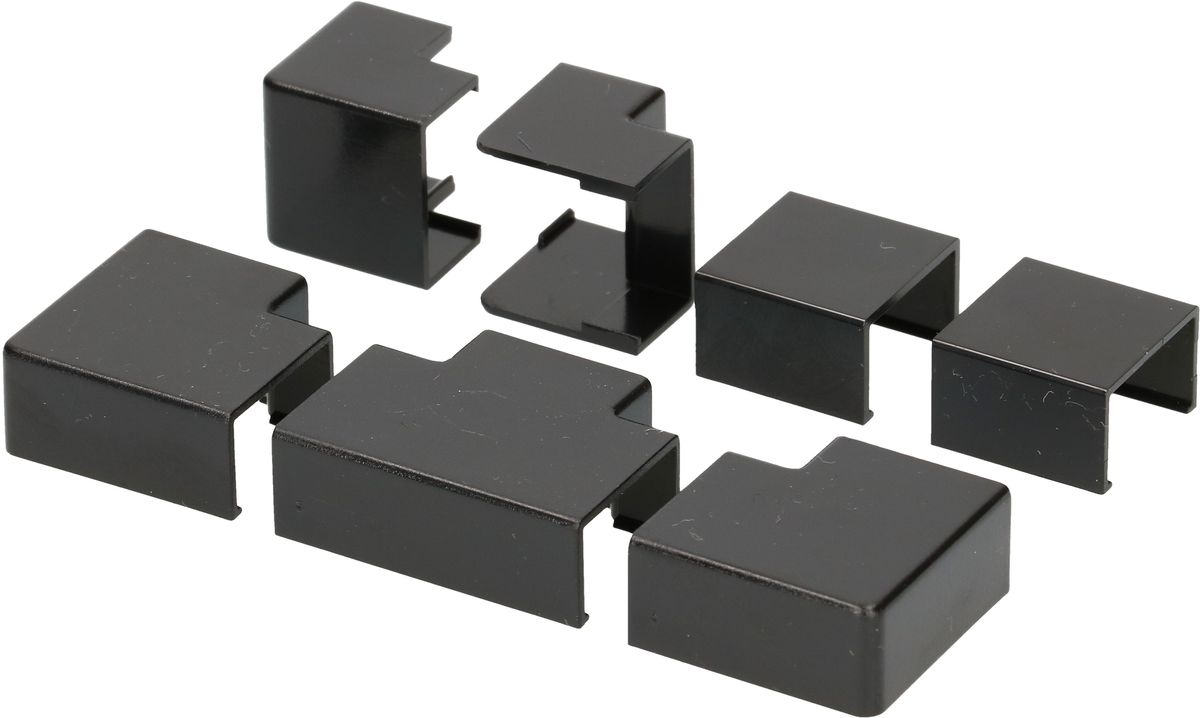 Raccords de goulotte 16x10mm noir assorti 7 pcs.