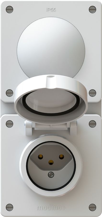 combinaison bouton NO/NF / type 13 ta.2x1 ENC exo IP55 blanc