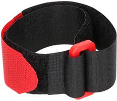 Sangle velcro avec oeillet plastique 25x300mm rouge/noir