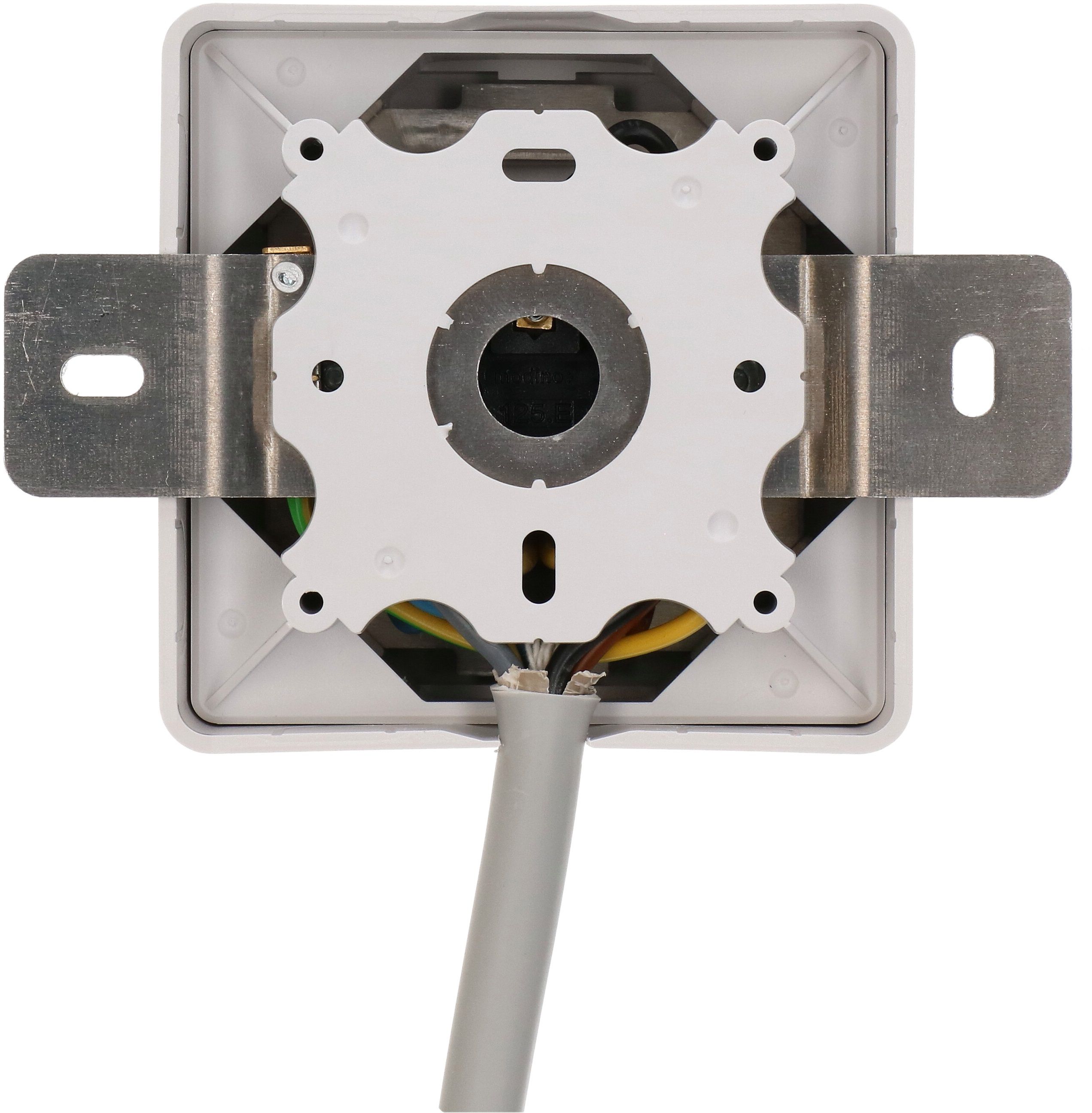 Steckdose 1x Typ 25 AP mit Montagebügel priamos weiss