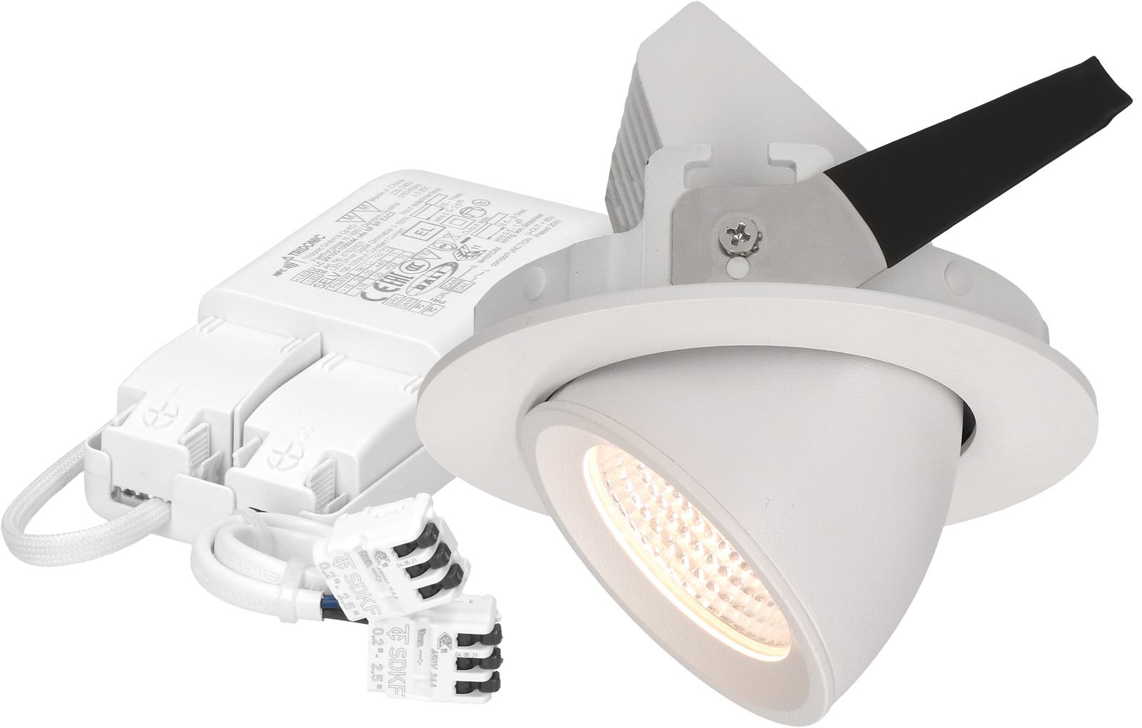 spot encastré à LED TURN Ø92 DALI blanc 3000K 960lm 50°