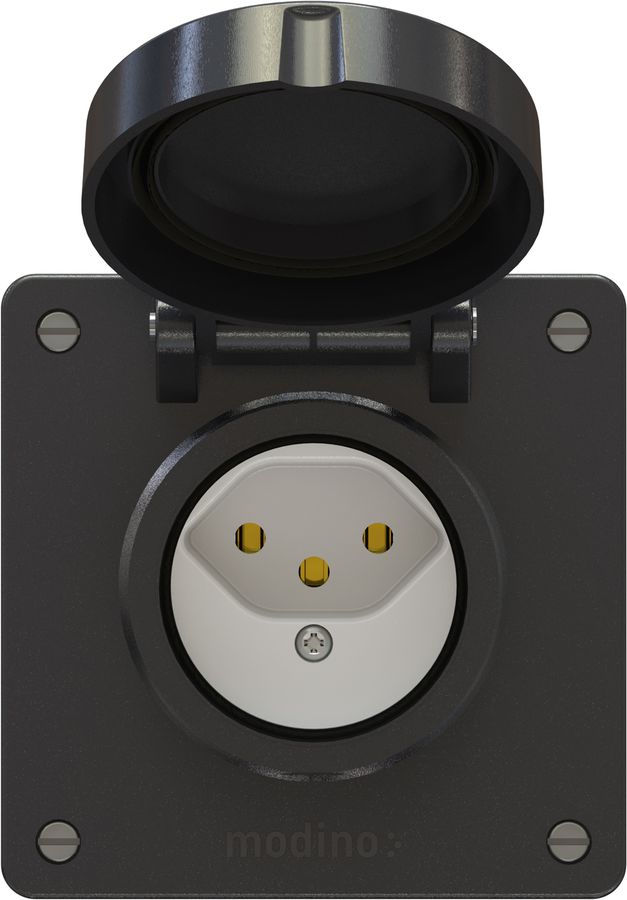 prise 1x type 13 ENC exo IP55 noir