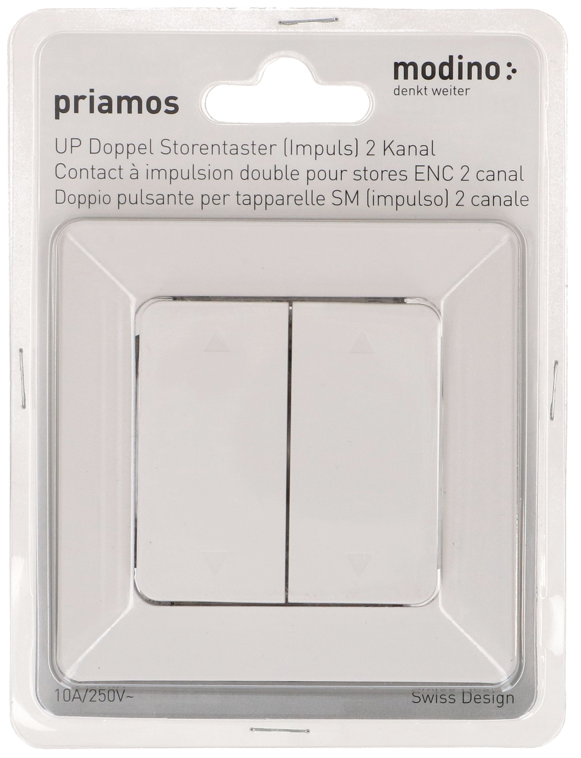 bouton-poussoir à bascule double 2x stores ENC priamos blanc