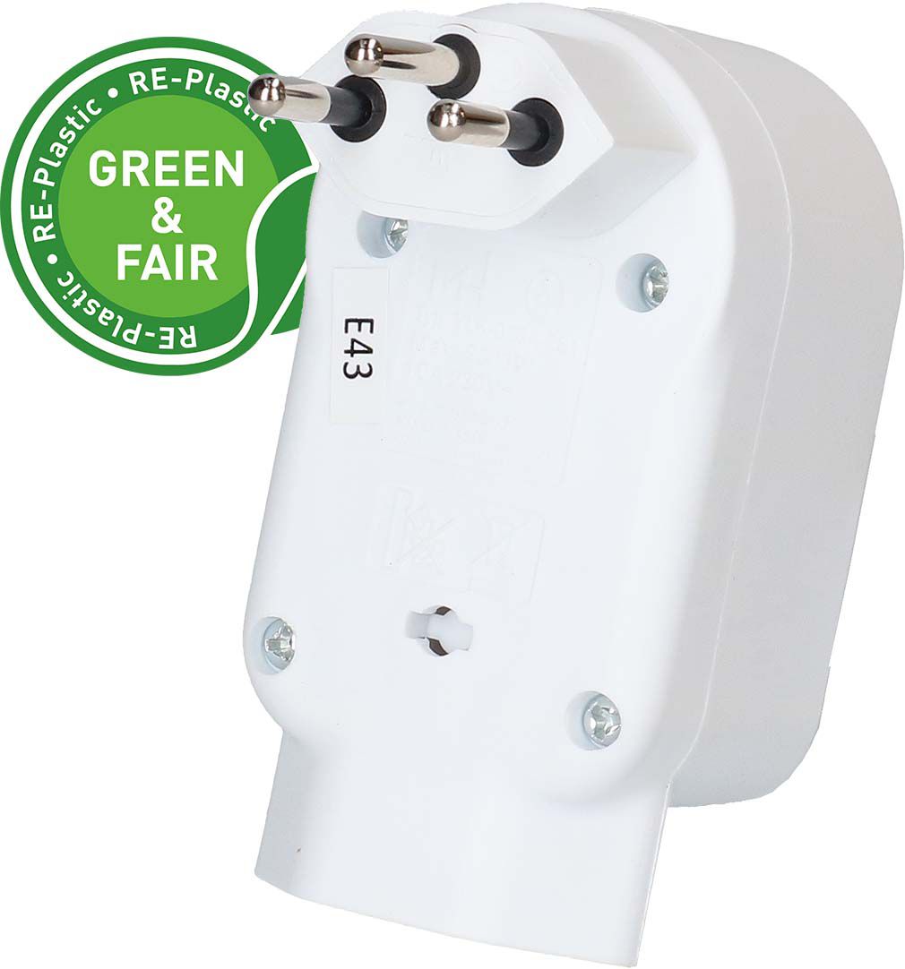 multi adaptateur ADAPT 2+1x type 13 blanc rotatif Green+Fair