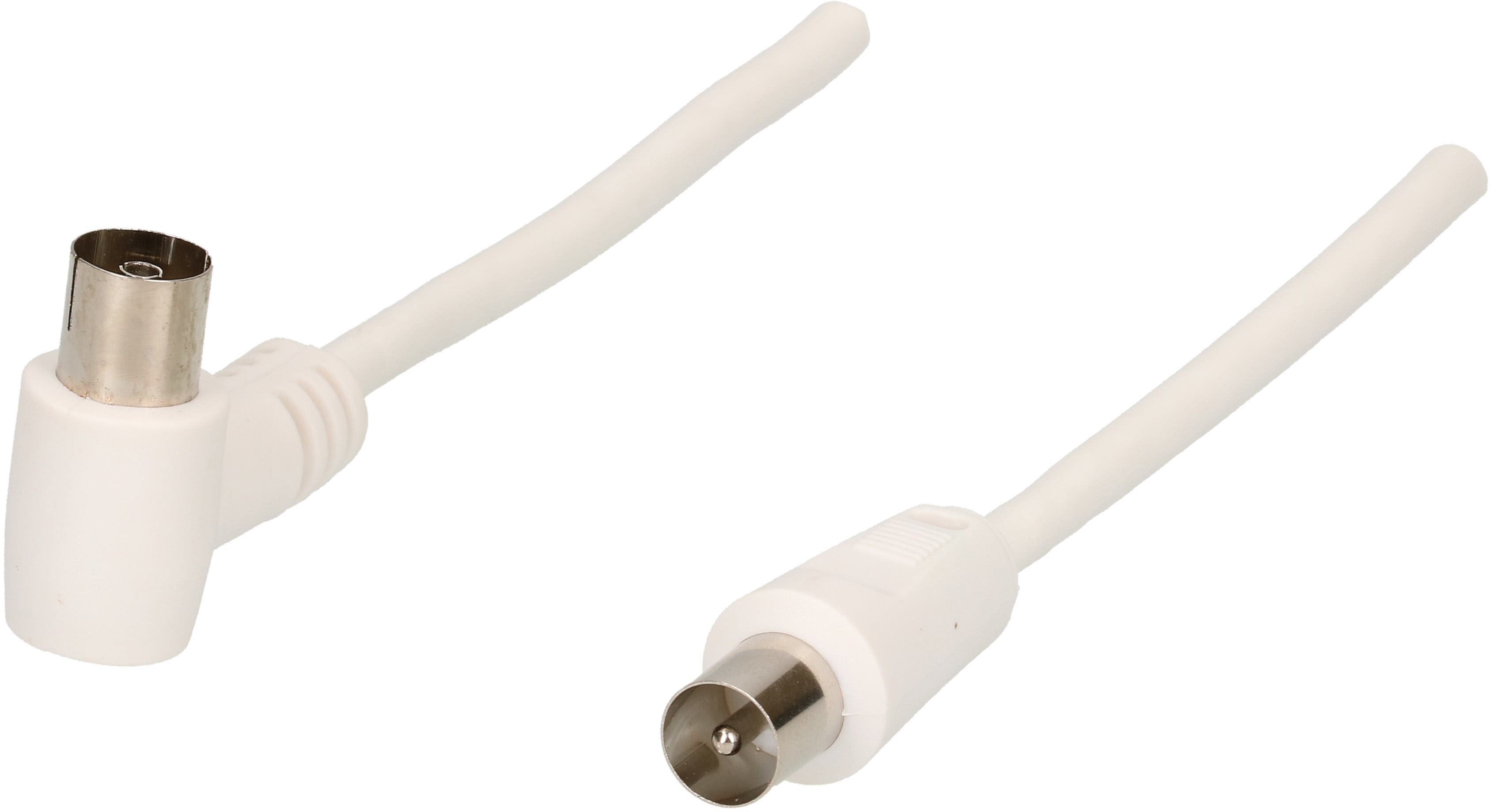 câble de raccordement équerre 75dB 5m blanc