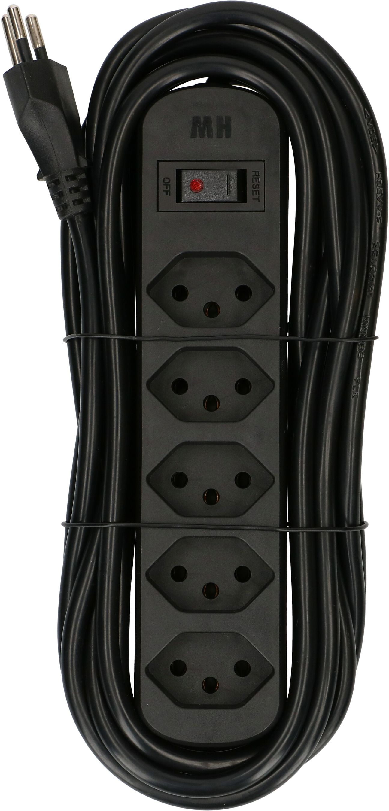 Steckdosenleiste Basic Line 5x Typ 13 schwarz Schalter 5m