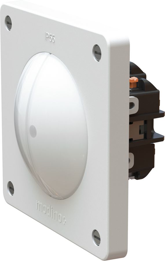 Doppel-Druckschalter Schema 3+3 1x bel. Eins. +Fr.set exo IP55 ws