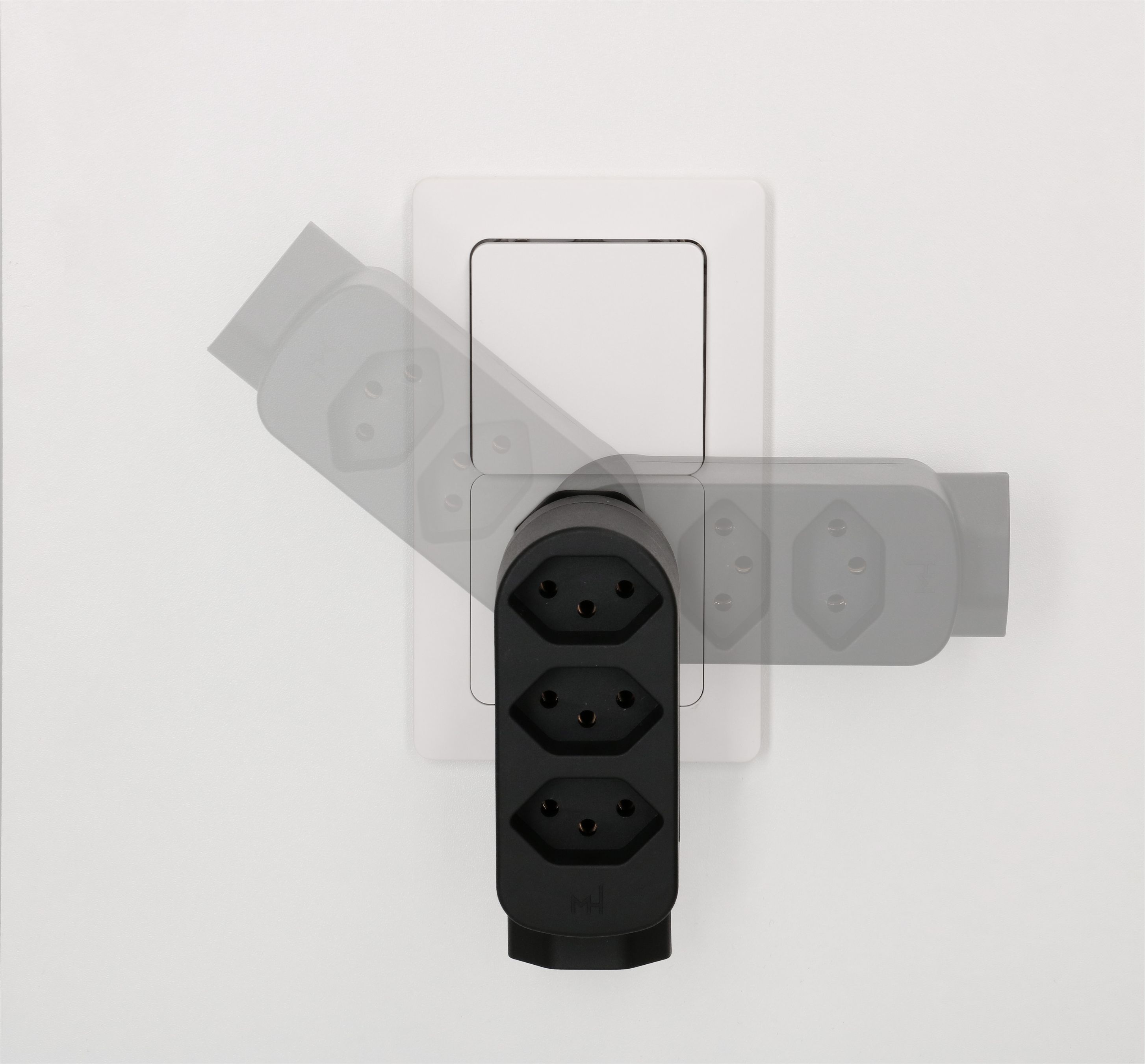 multi adaptateur ADAPT 2x type 13 blanc rotatif inter. Green+Fair