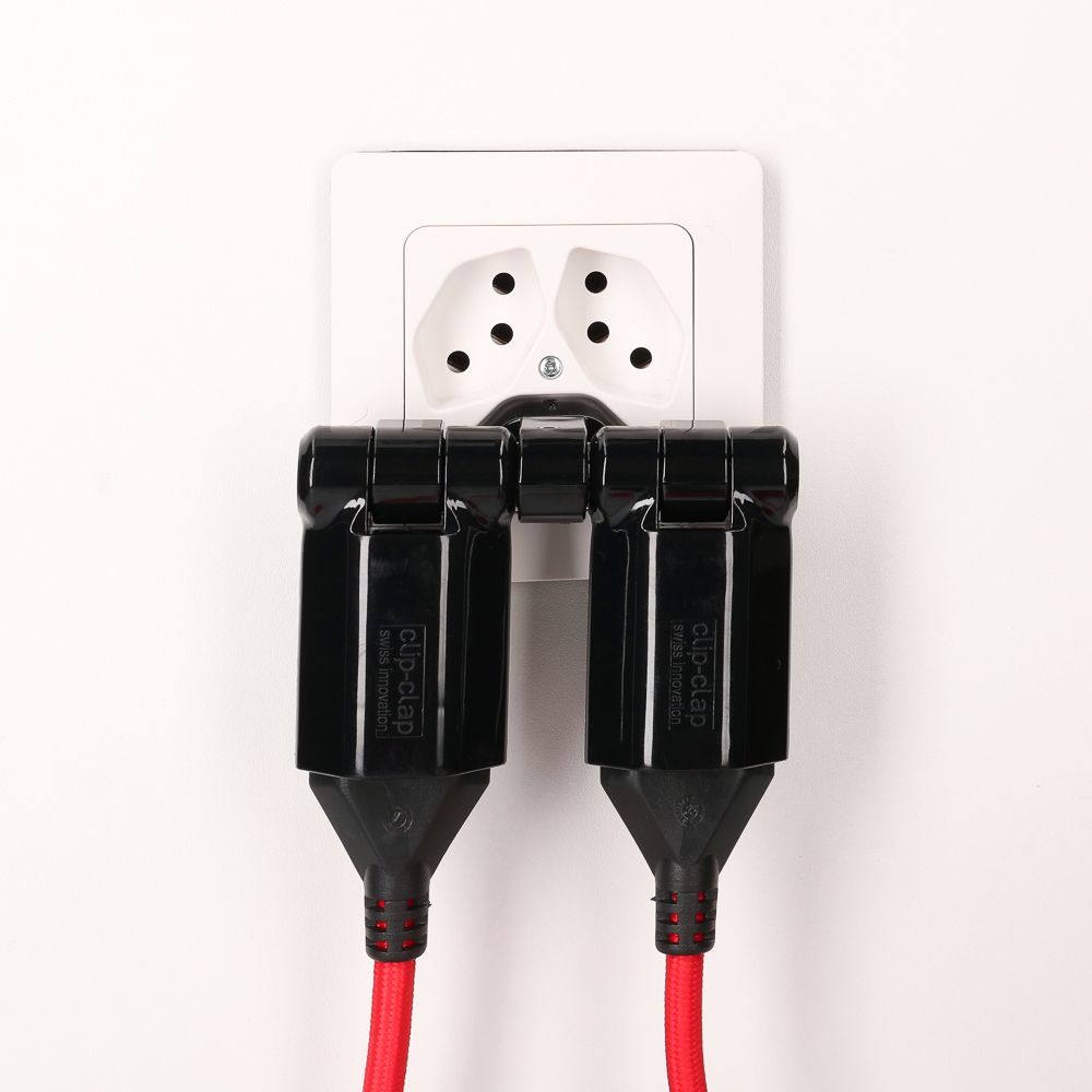 multi adaptateur clip-clap 2x type 13 3 pôles noir BS