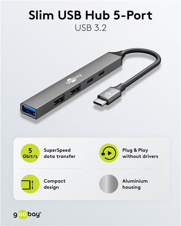 hub USB USB-C vers USB-A et USB-C avec PD