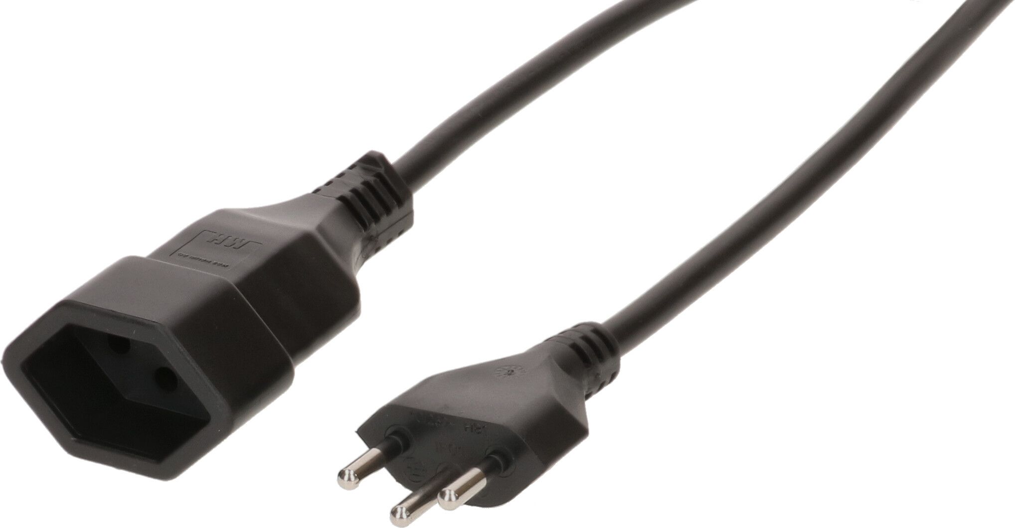 Rallonge TD H05VV-F3G1.0 1.0m noir type 12 / type 13