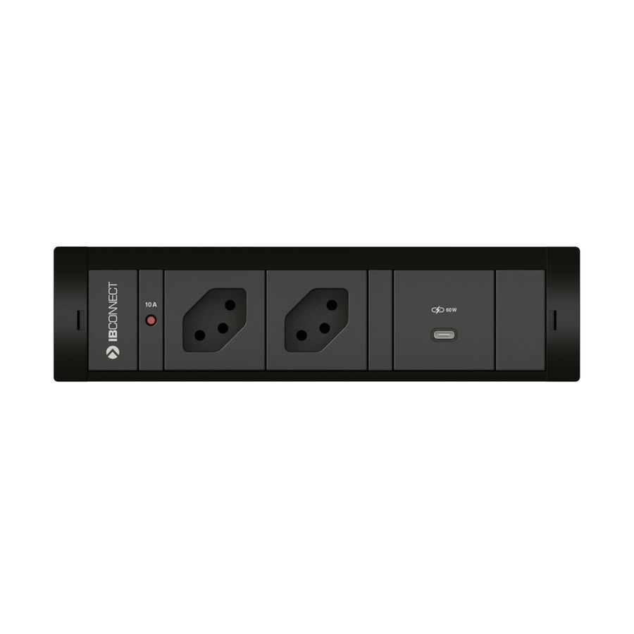 CUBOBOX bloc multiprise noir S 3 fois 2x type 13 1x USB-C 60W
