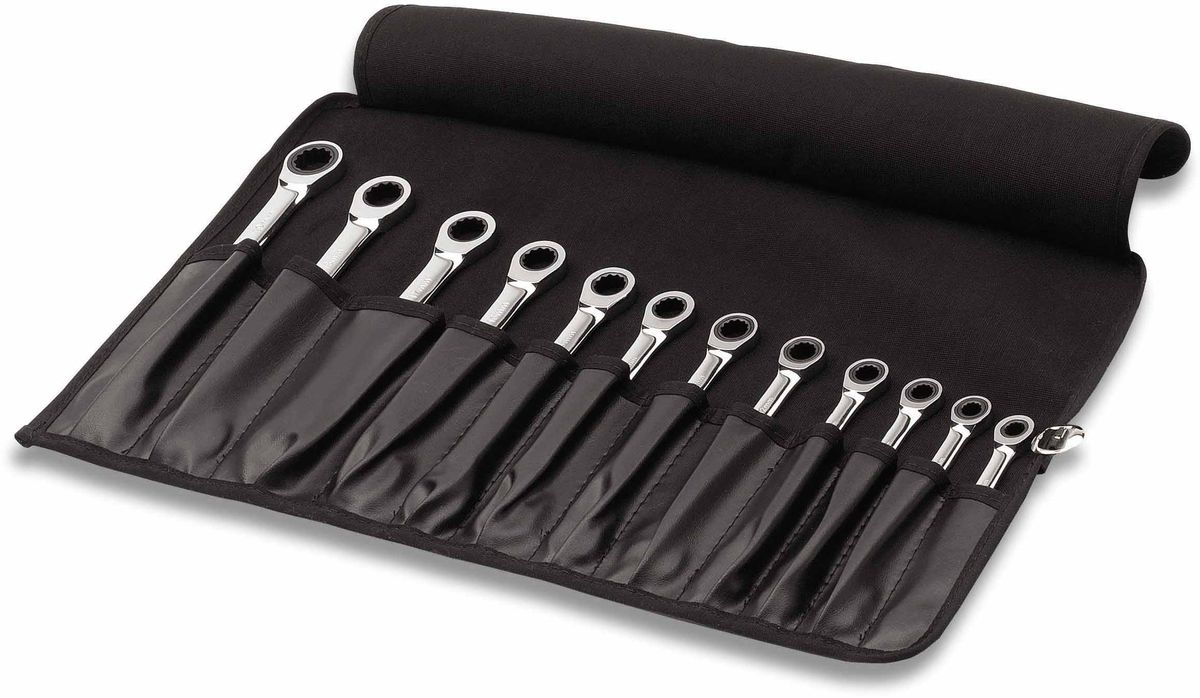 Assort. clés à cliquet et de clés à fourche SW8-SW19mm 12pièces