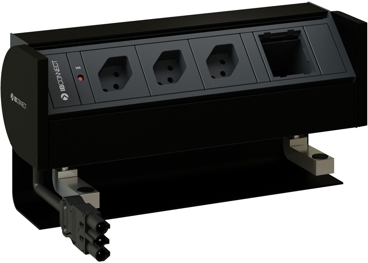 PRISMA bloc multiprise noir 3x type 13 1x module vide